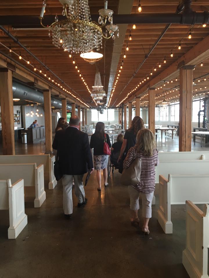 Leaders from the chamber industry head to a reception to network with peers