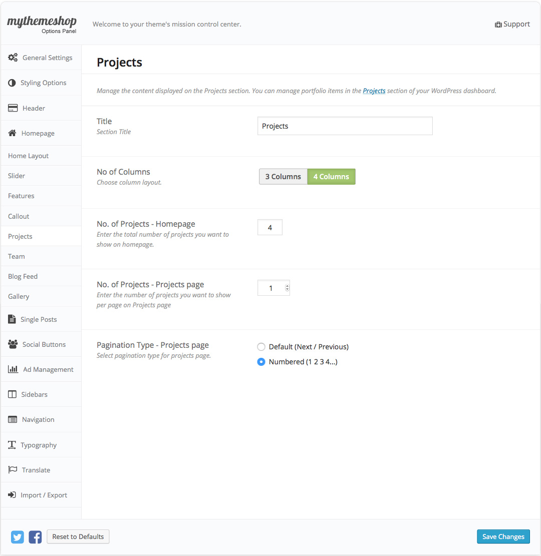 Business Project Settings
