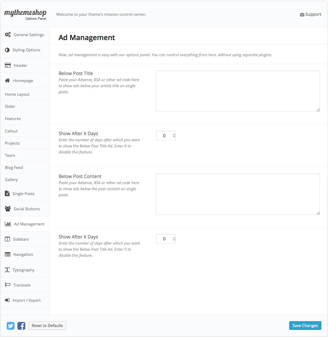 Business Ad Settings